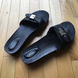 NEW! Dr. Scholl’s black wooden sandals
